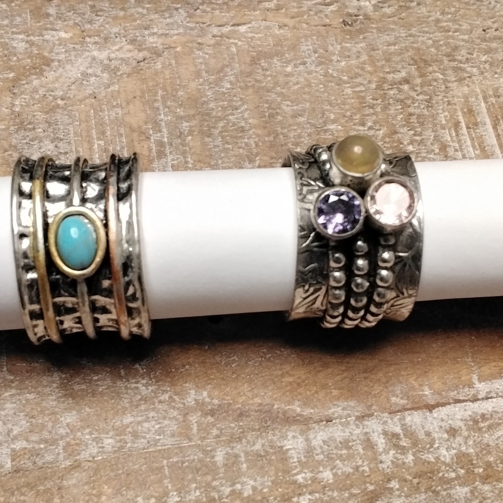 Boho  Rings with Turquoise & Gemstones